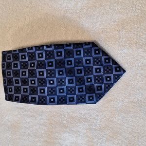 Courage  Hand Sewn Neckware Navy Blue and light Blue Square